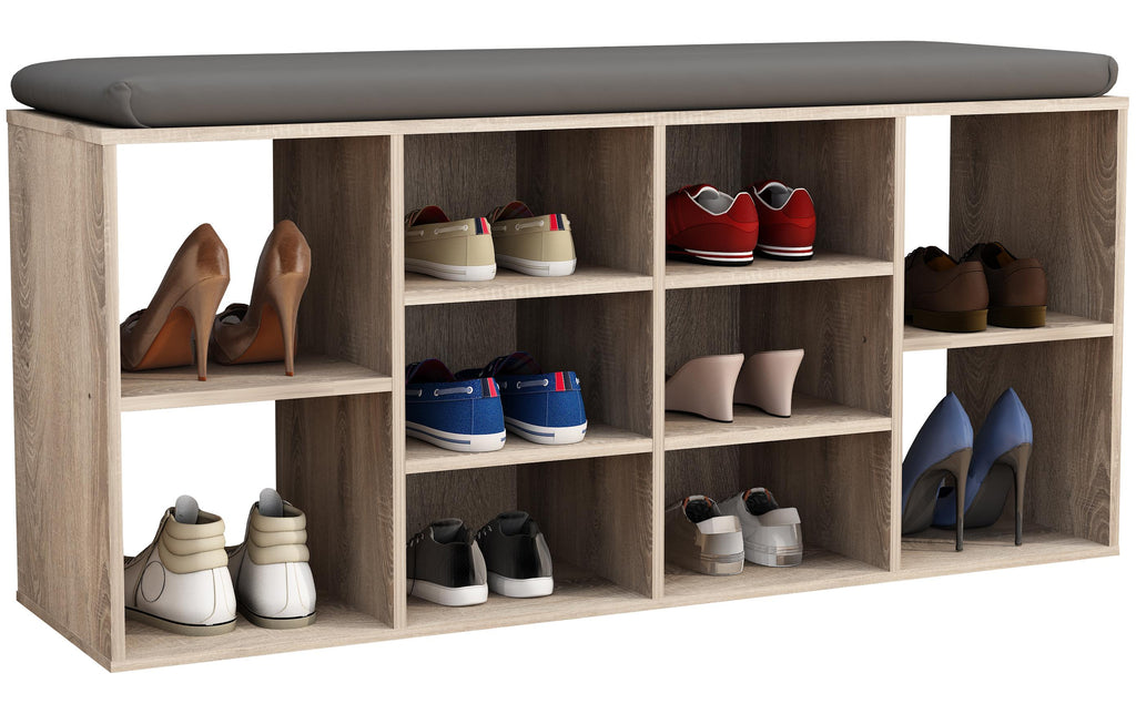 VCM Schuhbank Hinsol S Braun/Eiche