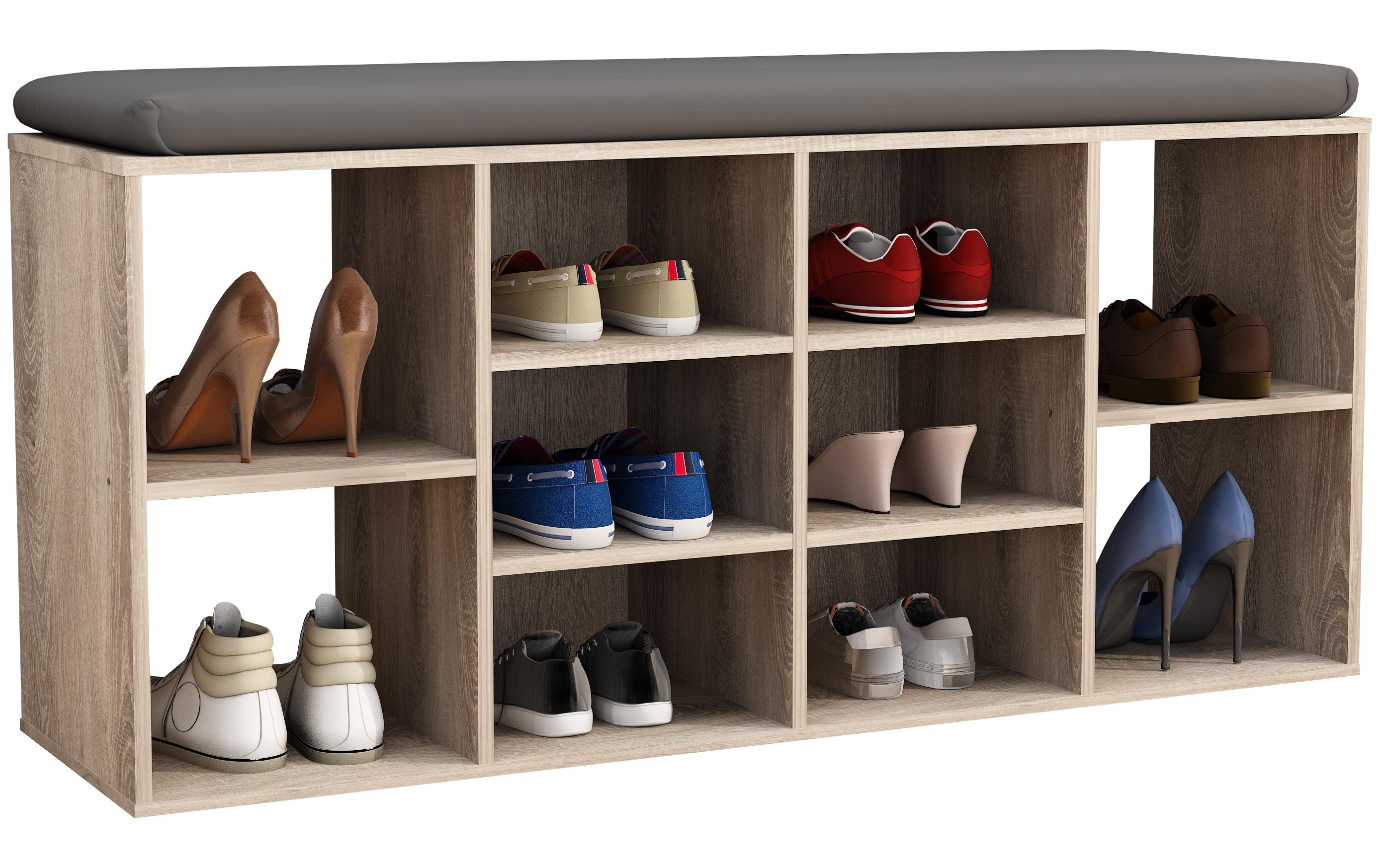 VCM Schuhbank Hinsol S Braun/Eiche