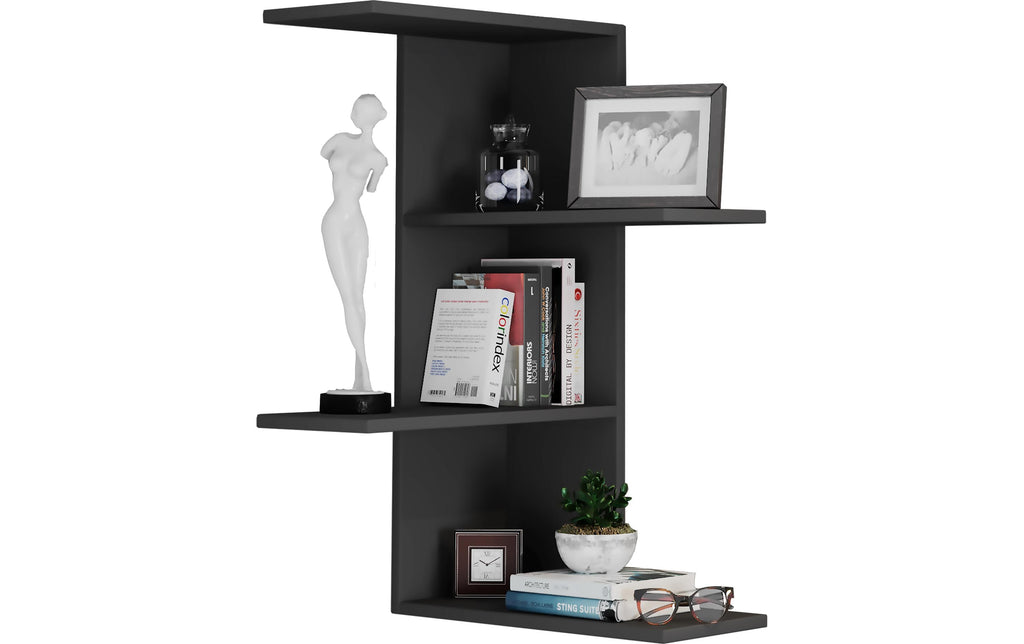 Wohnregal Balos 77x45 cm Schwarz / Honig-Eiche von VCM