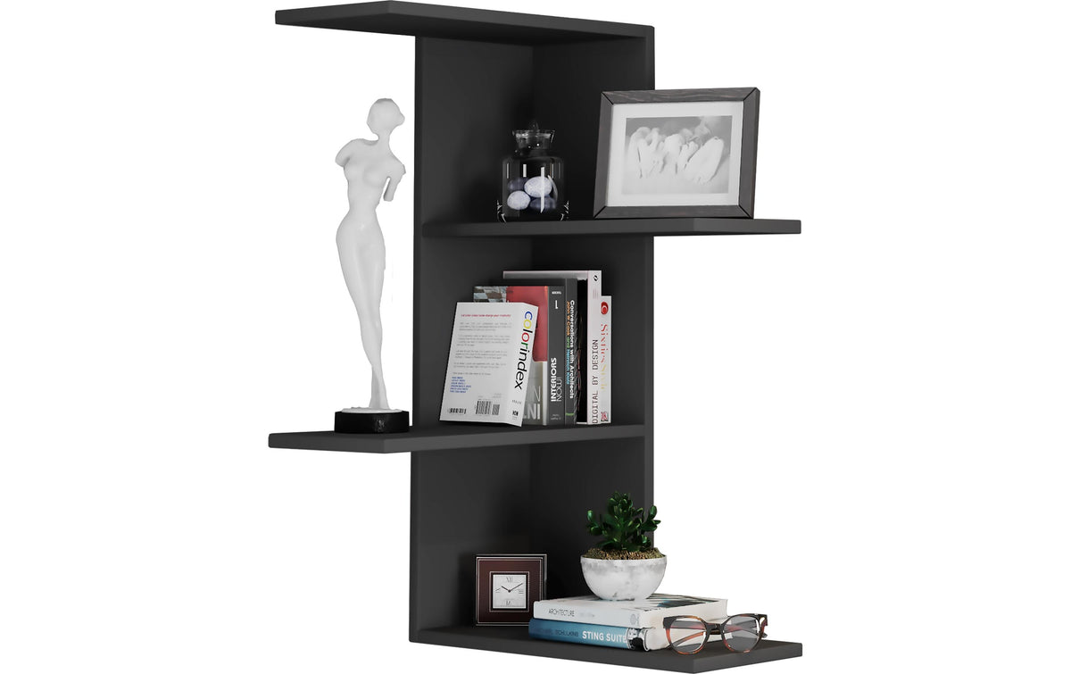 Wohnregal Balos 77x45 cm Schwarz / Honig-Eiche von VCM