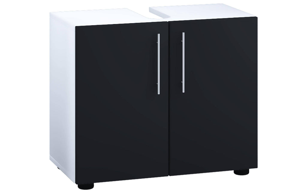 VCM Badzimmer Unterschrank Flandu II Weiss/Schwarz 60 x 51 cm Mitteldichte Holzfaserplatte (MDF), Grundmaterial: Holz