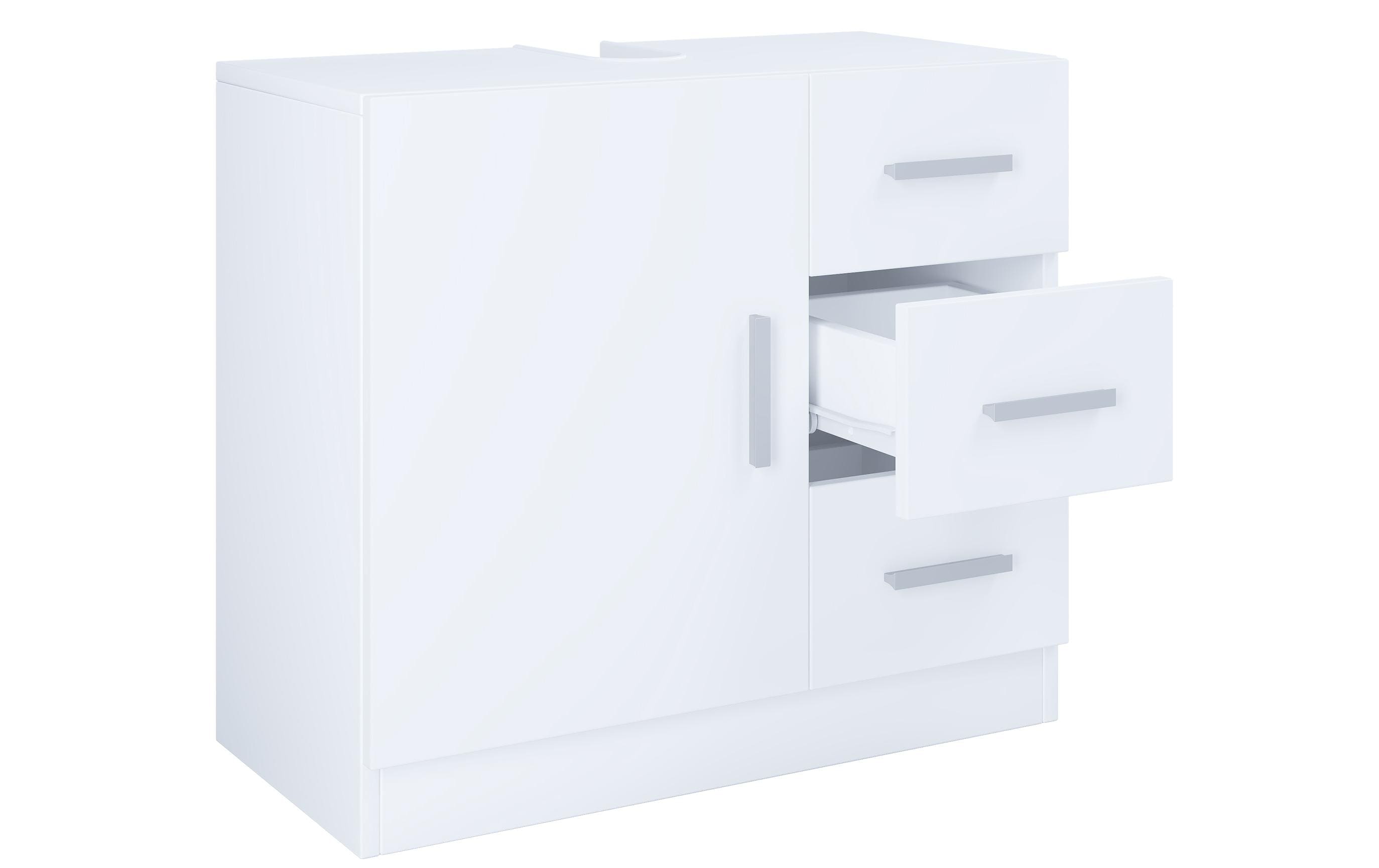 VCM Badzimmer Unterschrank Zalo XL Weiss 63 x 56 cm Holz, Grundmaterial: Holz