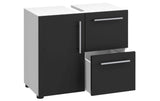 VCM Waschbeckenunterschrank Flandu 61 x 51 cm Weiss/Schwarz