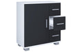 VCM Badzimmerschrank Zalo XL Weiss/Schwarz 60 x 65 cm Melamin, Grundmaterial: Holz
