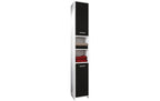 VCM Badzimmer Hochschrank Zalo L Weiss/Schwarz 30 x 180 cm Spanplatte, Grundmaterial: Holz