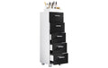 VCM Badzimmer Schubladenschrank Zalo Weiss/Schwarz 30 x 94 cm Spanplatte, Grundmaterial: Holz