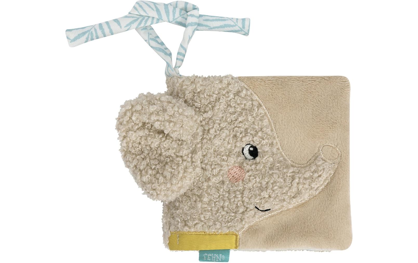fehn Stoffbuch Elefant Grau