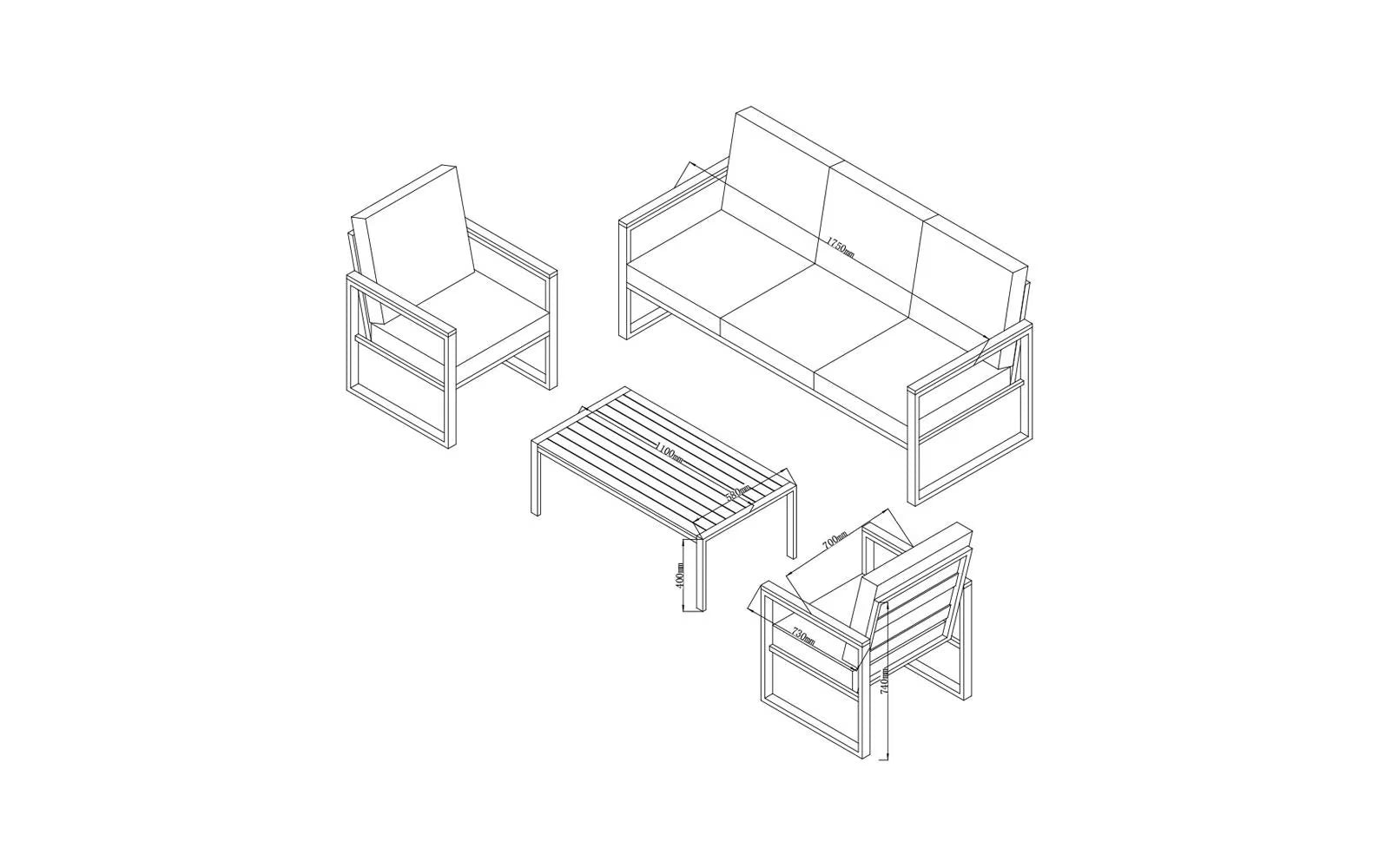 Contini Loungeset Garten PARIS