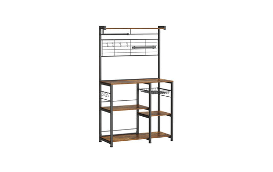 VASAGLE Küchenregal Küchenregal 90 cm x 167.3 cm, Schwarz/Braun