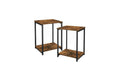 Beistelltisch 2er-Set 30x50 cm Schwarz/Braun VASAGLE