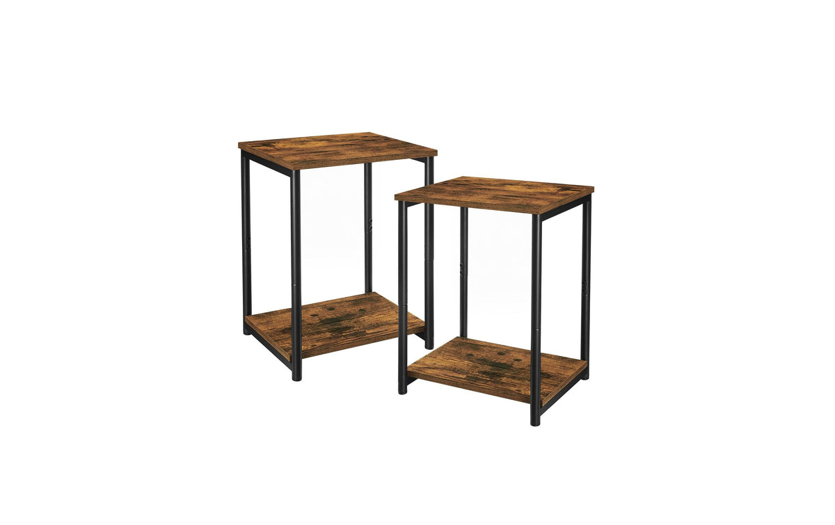 Beistelltisch 2er-Set 30x50 cm Schwarz/Braun VASAGLE