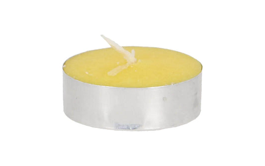 Esschert Design Citronella-Teelicht mit gelbem Wachs in silberner Aluminiumschale