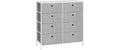 Kommode mit 8 Schubladen 30x81.5 cm Weiss/Grau Songmics