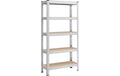 Wohnregal 5 Ablagen Silber 75x30x150 cm Songmics