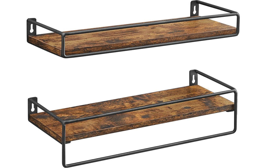 Wandregal 2er-Set Braun 40x15.5 cm VASAGLE