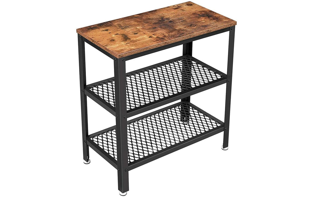 Beistelltisch 30x60 cm Braun VASAGLE Stahl Spanplatte