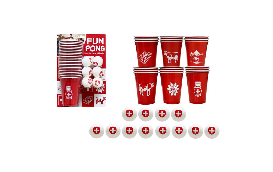 Sombo Partyaccessoire Fun Pong CH 24 Becher, 12 Bälle