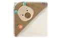 fehn Baby-Kapuzentuch Capybara, Beige / Braun, 80 x 80 cm