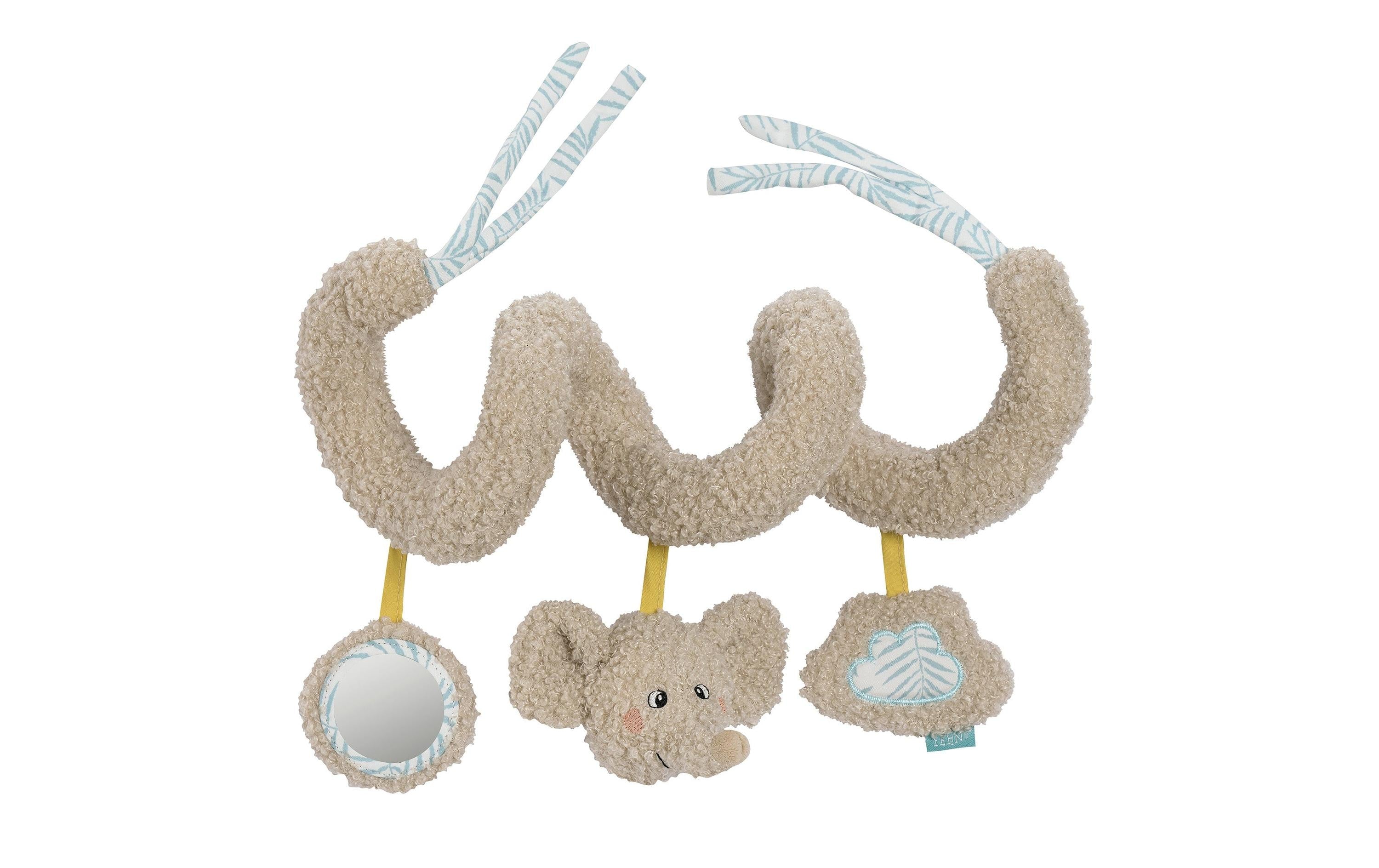 fehn Activity-Spirale Elefant, Plüsch, Grau