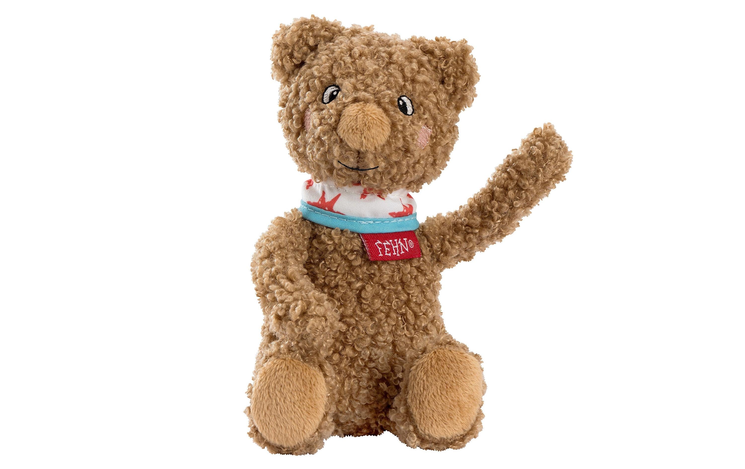 fehn Kuscheltier Bean Bag Bär Plüsch / Velours, Braun, 16 cm