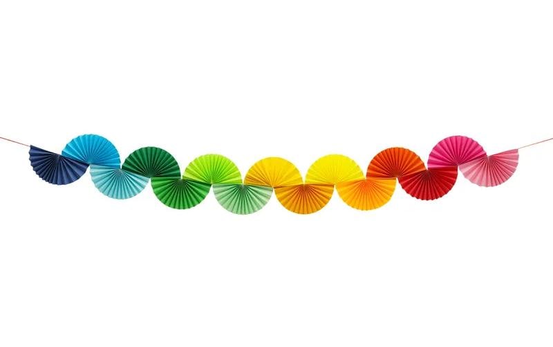 Partydeco Girlande Regenbogen 2.5 m, Mehrfarbig