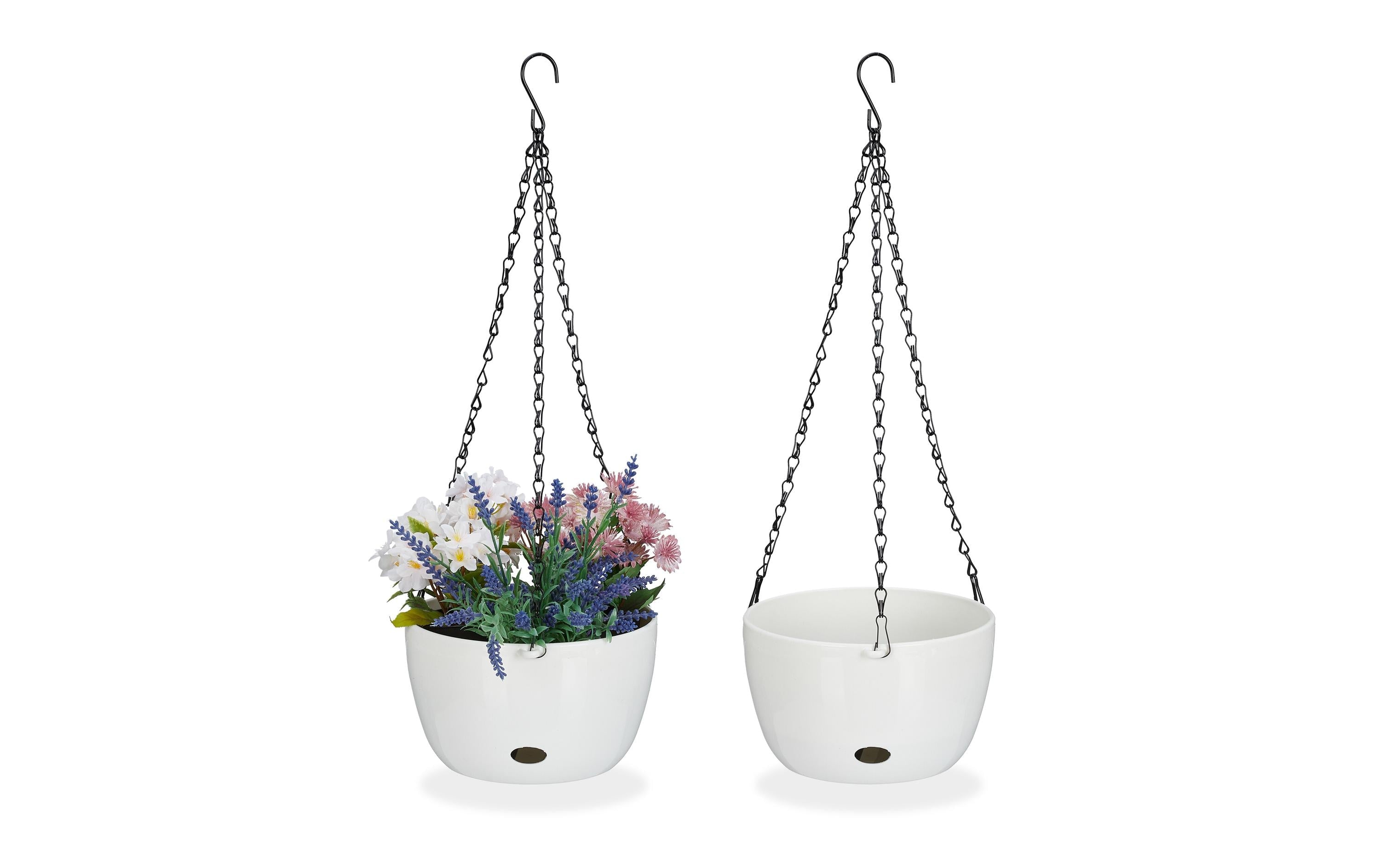 relaxdays Blumenampel M 2er Set