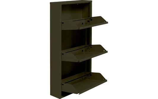 Schuhschrank Paolo – Olive, Stahl, 50 × 104 × 15 cm