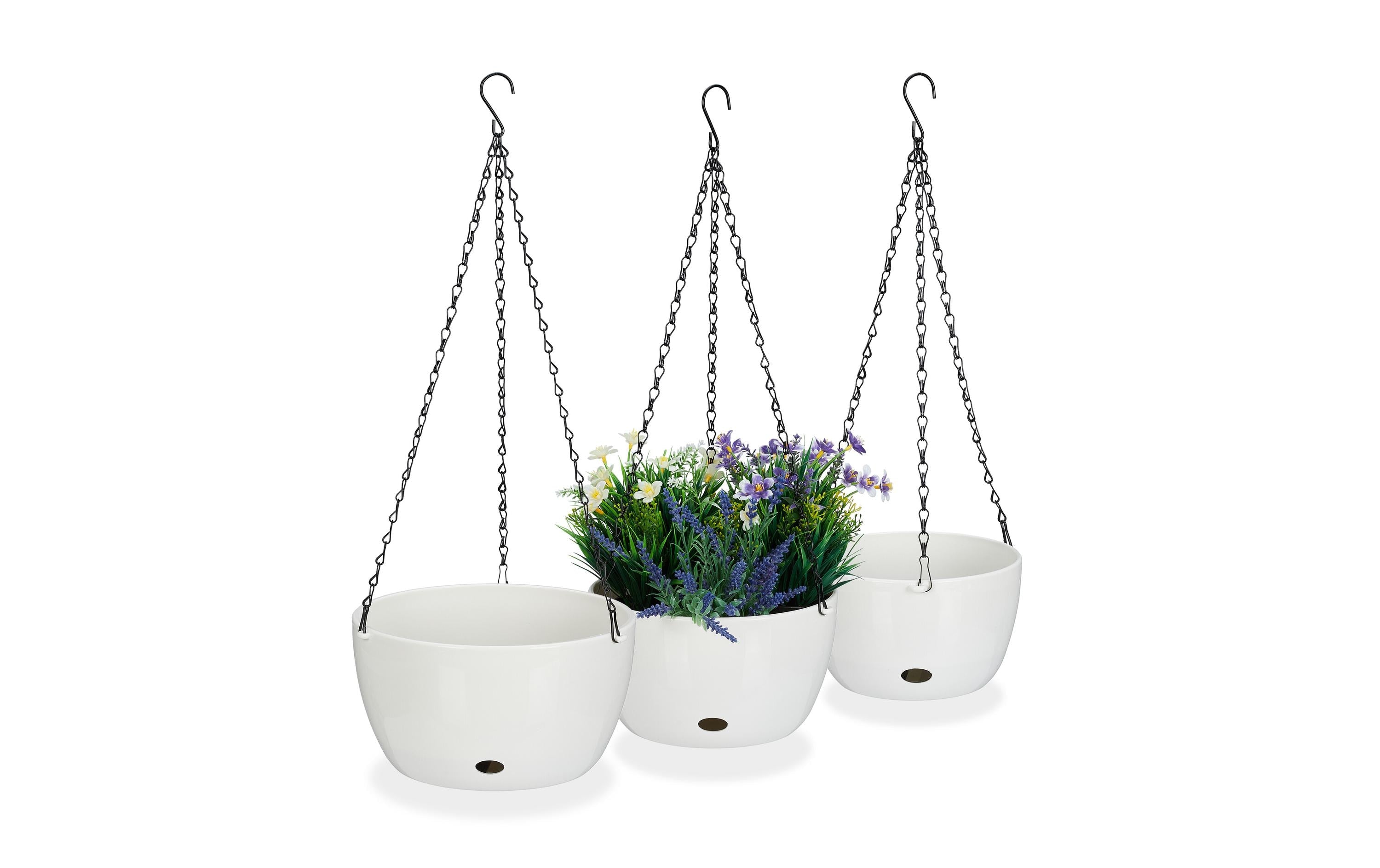 relaxdays Blumenampel L/M/XL 3er Set