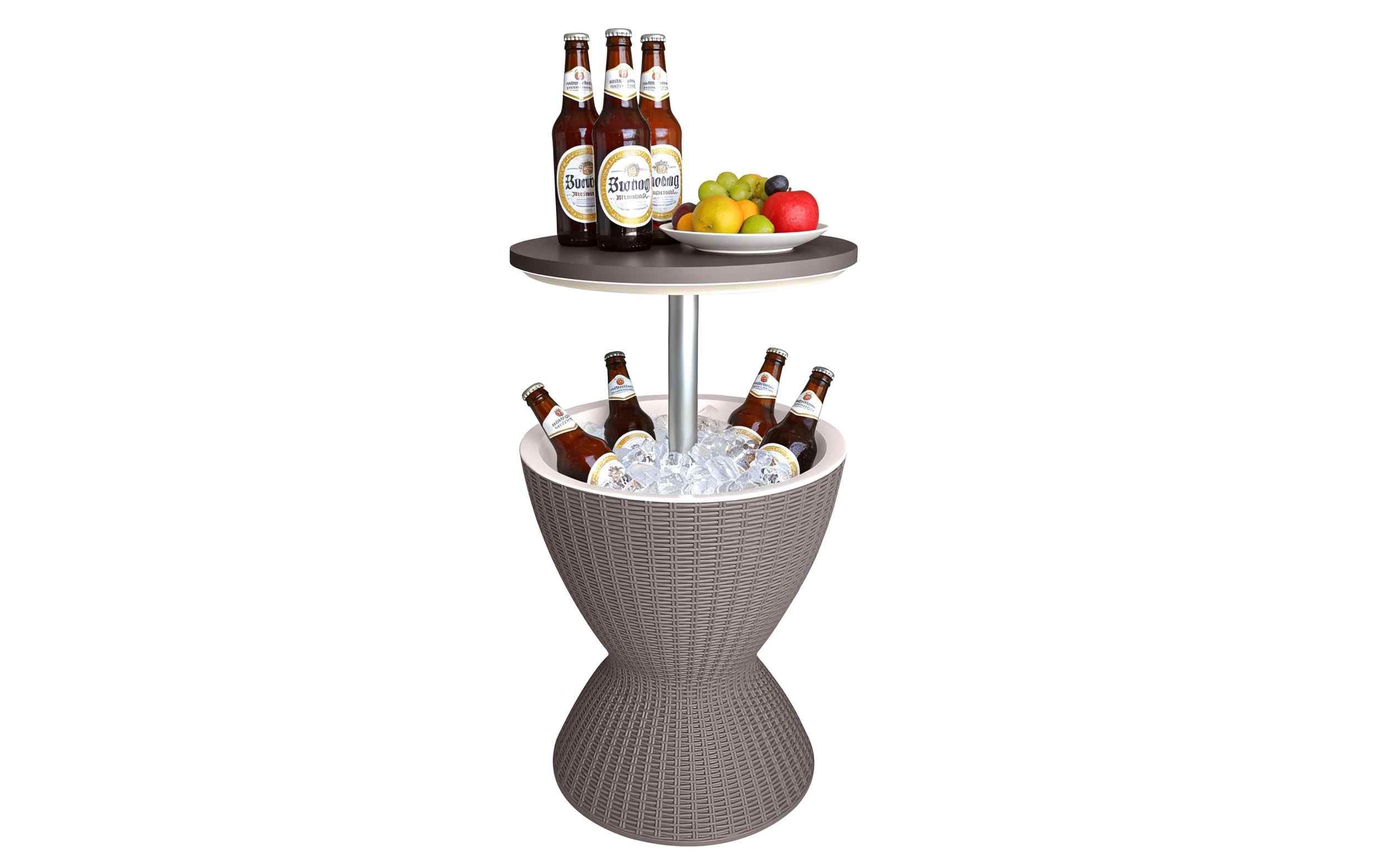 relaxdays Beistelltisch mit Kühlfunktion Beige