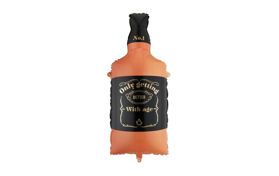 Partydeco Folienballon Whisky Schwarz/Orange