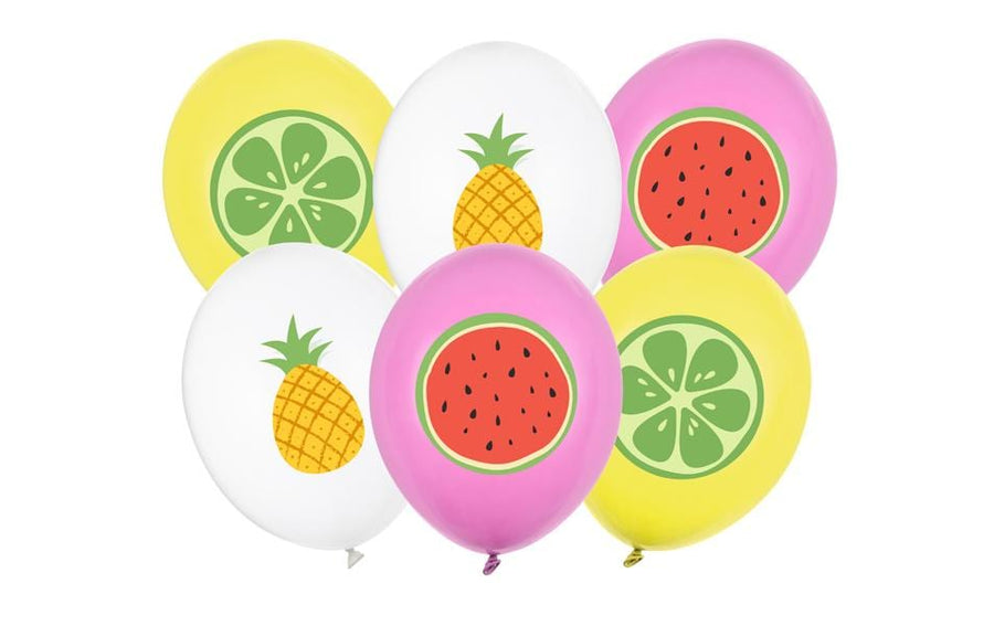 Partydeco Ballon Früchte 6 Stk Mehrfarbig