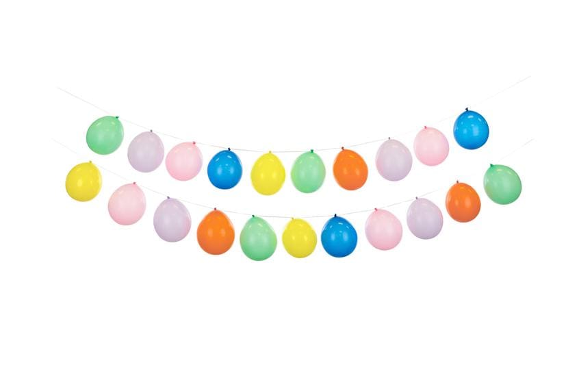 Partydeco Ballon Girlande, 20 Stk + Band Mehrfarbig