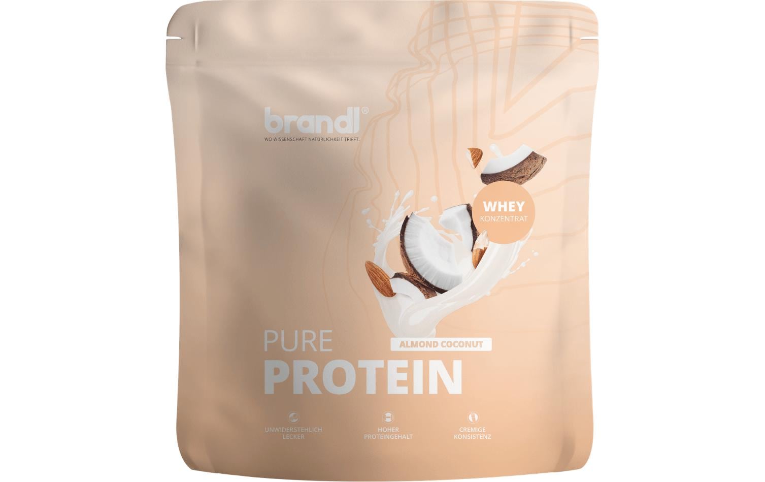 Brandl-Nutrition, Pulver Pure Protein 2.0 W Beutel: 1000g, Almond Coconut