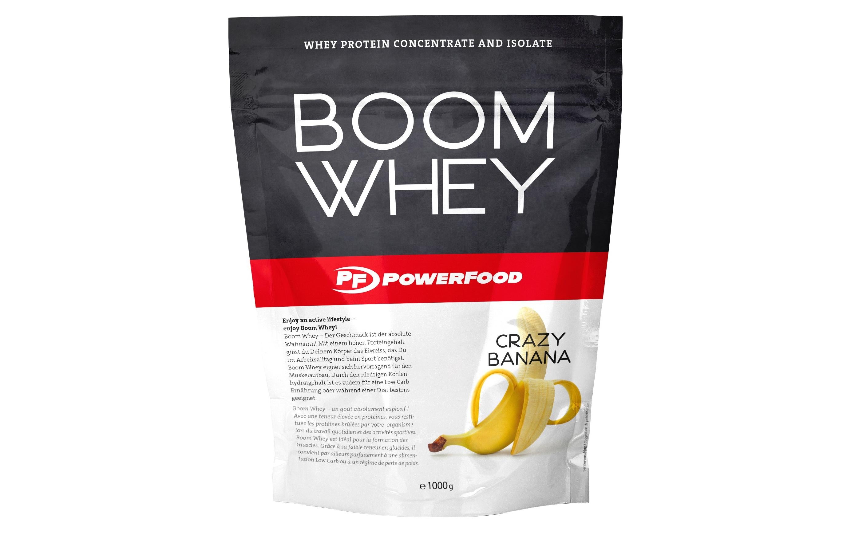 PowerFood Boom Whey 1000g Geschmack: Crazy Banana