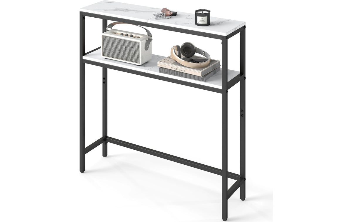 Sideboard Konsolentisch 80 x 80 cm Weiss Schwarz VASAGLE