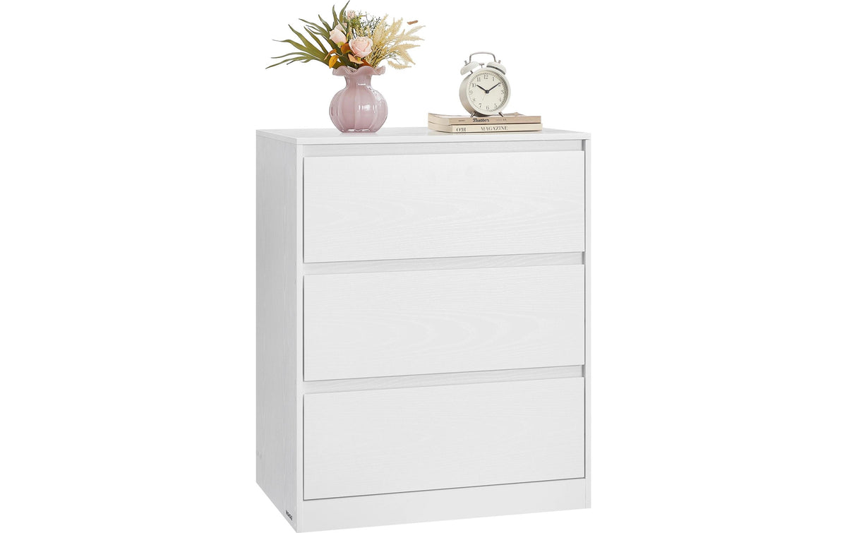 Kommode Weiss 60 x 75 cm mit 3 Schubladen VASAGLE