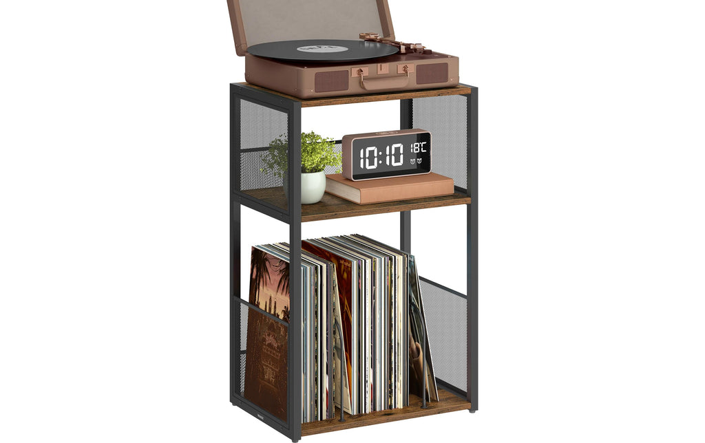 Beistelltisch 30x60 cm Braun VASAGLE Stahl Spanplatte