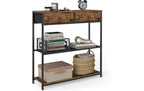Sideboard 120 x 20 x 80.5 cm Spanplatte Stahl Schwarz Braun VASAGLE