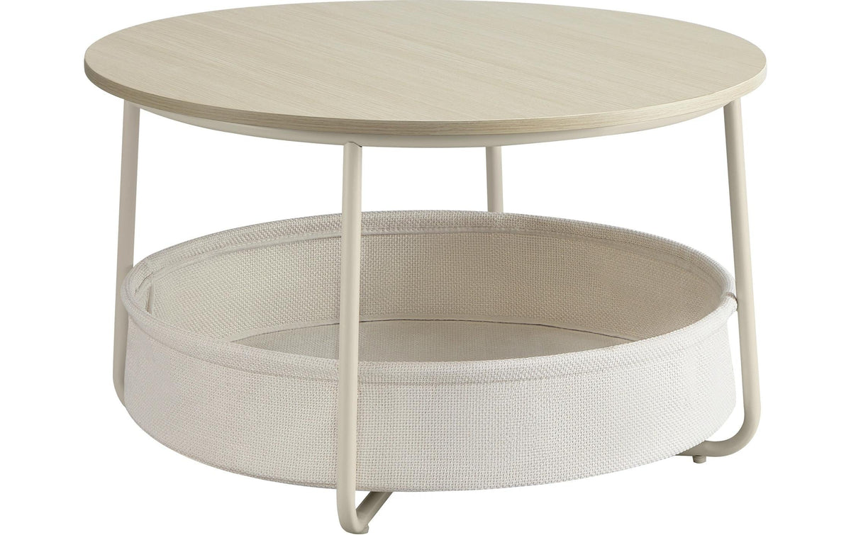 Beistelltisch 75x45 cm Weiss/Beige VASAGLE