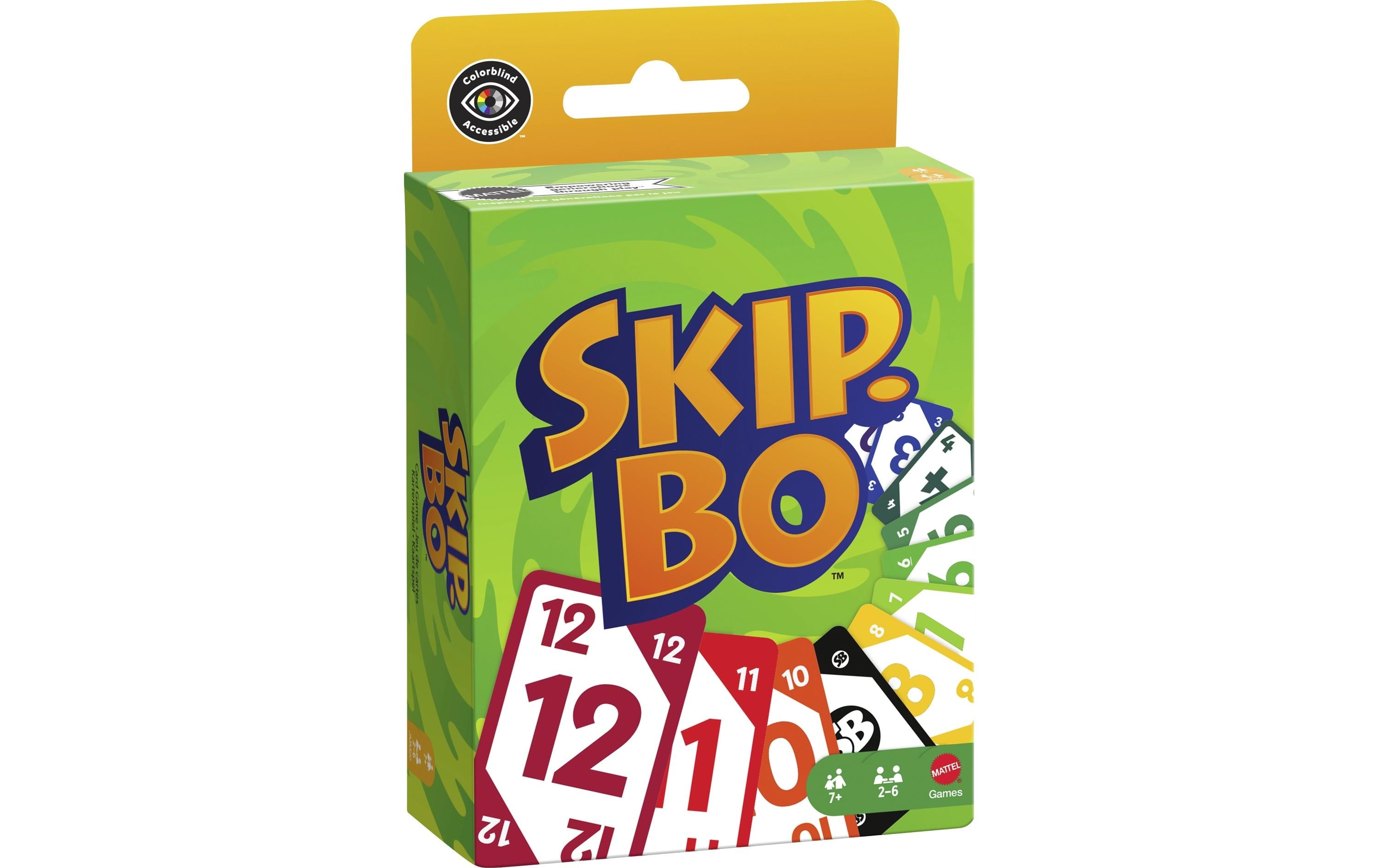 Mattel Spiele Kartenspiel Skip-Bo für Kinder, Erwachsene und Familien