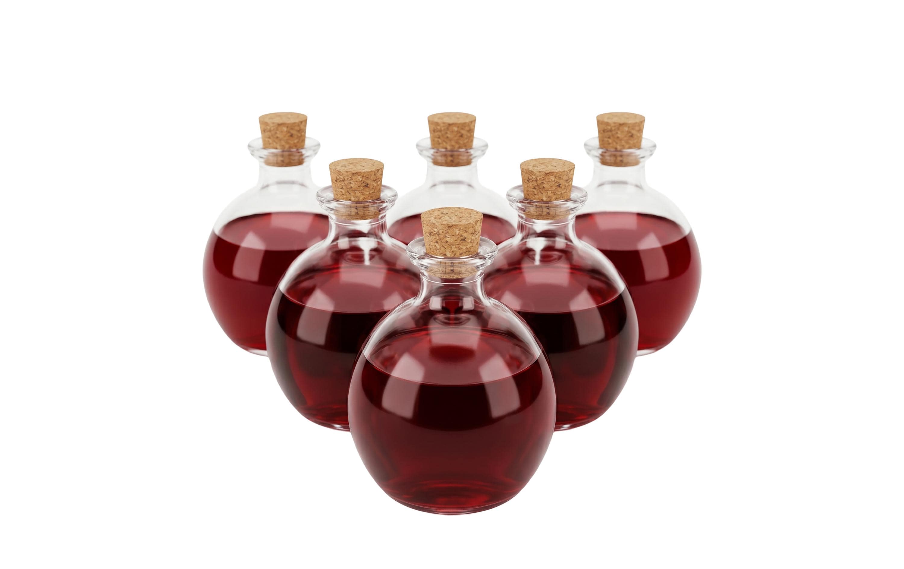 relaxdays Glasflaschen mit Korken 6er Set
