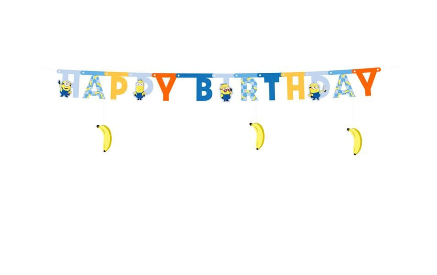 Partydeco PartyDeco Happy Birthday Banner Minions 1.53 m, Mehrfarbig