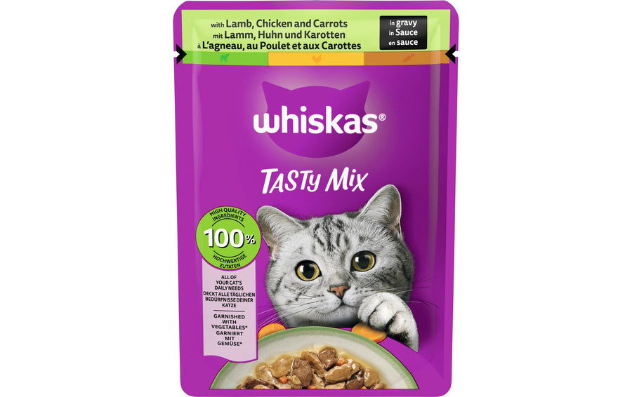 Whiskas Tasty Mix La,Hu&Karot Sauce 28x85g