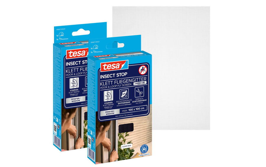 tesa Fliegengitter -Set Comfort, 2x 1 m x 1 m, Anthrazit