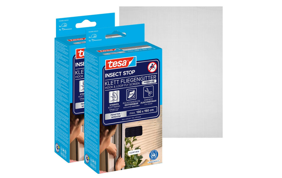 tesa Fliegengitter -Set Comfort, 2x 1.3 m x 1.5 m, Anthrazit