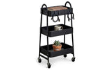 relaxdays Rollregal 44 x 80 x 32 cm, Schwarz