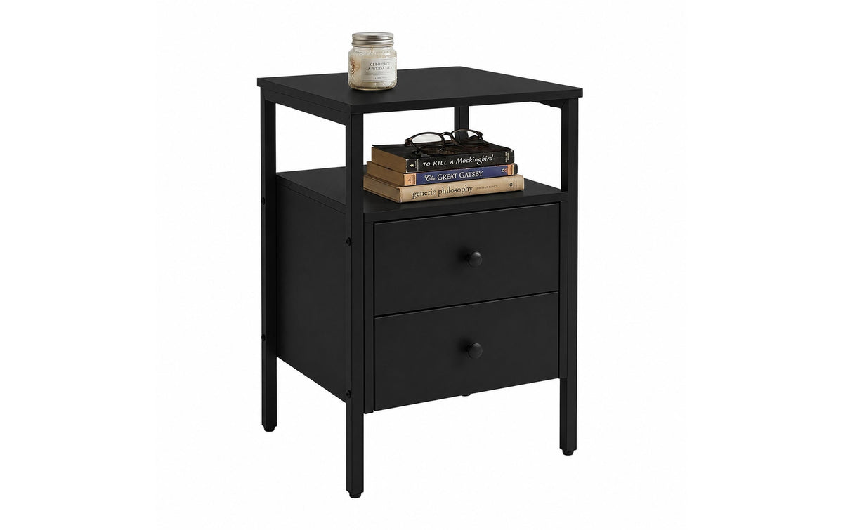 Nachttisch 40 x 61 cm Schwarz Braun von relaxdays