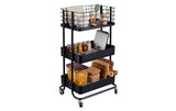relaxdays Rollregal 45 x 77 x 34 cm, Schwarz