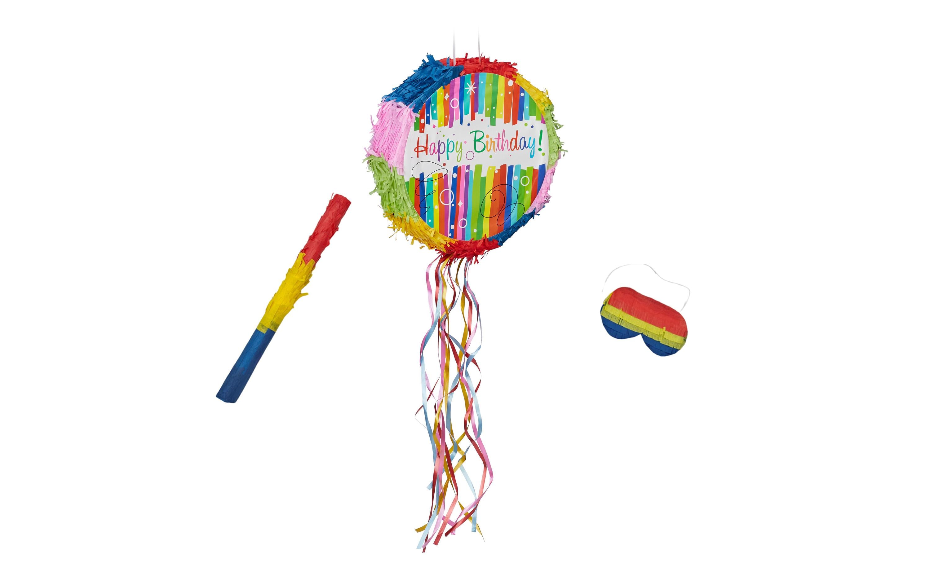 relaxdays Pinata Geburtstag, Blau/Rot