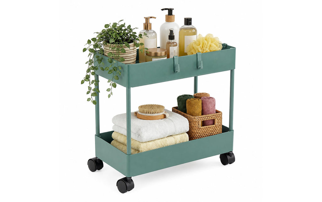 Küchenwagen Rollwagen 39.5 x 38 x 21.5 cm Weiss relaxdays